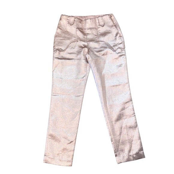 blue b Pants - Blue B Boutique Metallic Pink Retro Western Barbiecore Shimmer Pants Women's M